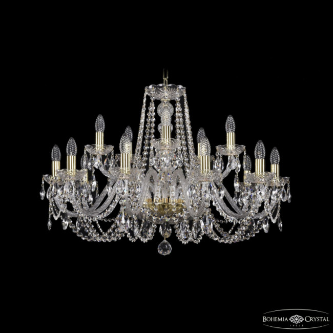 Подвесная люстра Bohemia Ivele Crystal 1402/10+5/300 G Подвесная люстра Bohemia Ivele Crystal 1402/10+5/300 G