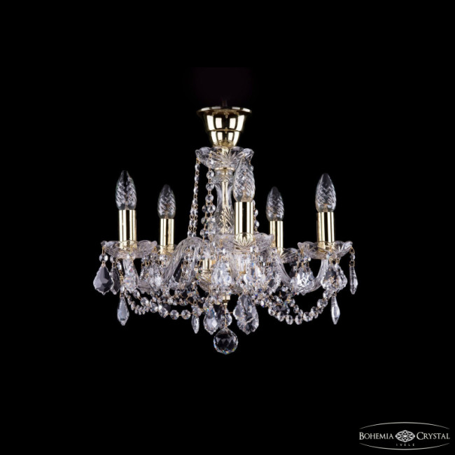 Подвесная люстра Bohemia Ivele Crystal 1402/5/141 G Leafs tube