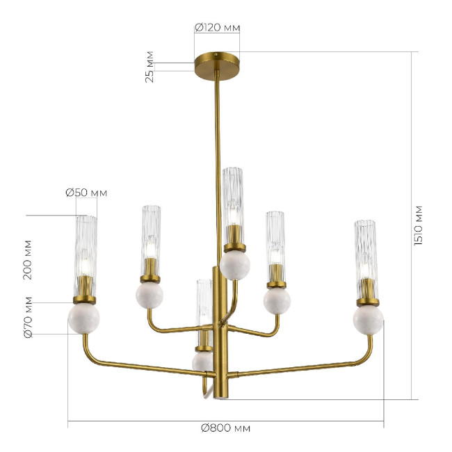 Люстра на штанге ST Luce Medea SL1244.303.06 Люстра на штанге ST Luce Medea SL1244.303.06