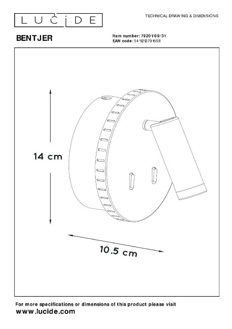 Спот Lucide Bentjer 79201/09/31 Спот Lucide Bentjer 79201/09/31