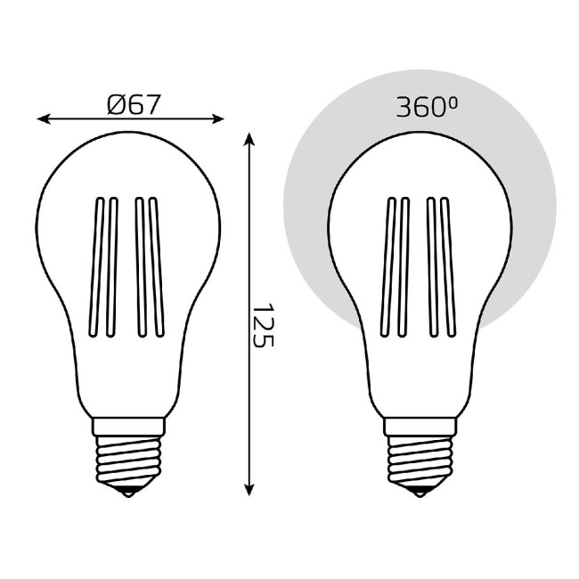 Светодиодная филаментная лампа Gauss Basic Filament E27 23W 2700K 40712132 Светодиодная филаментная лампа Gauss Basic Filament E27 23W 2700K 40712132