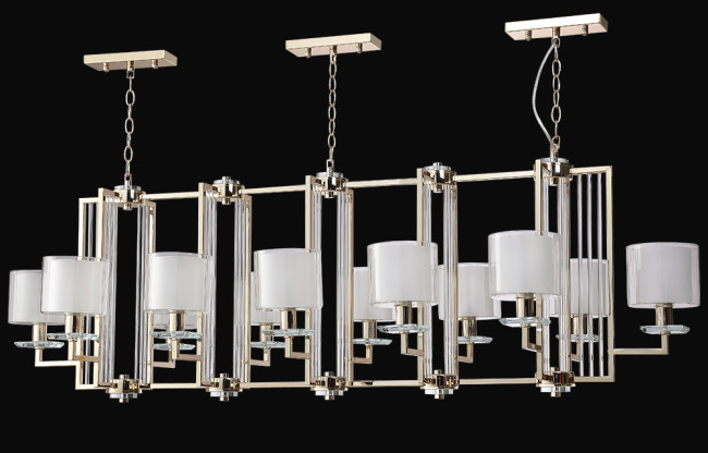 Подвесная люстра Crystal Lux NICOLAS SP12 L1600 GOLD/WHITE