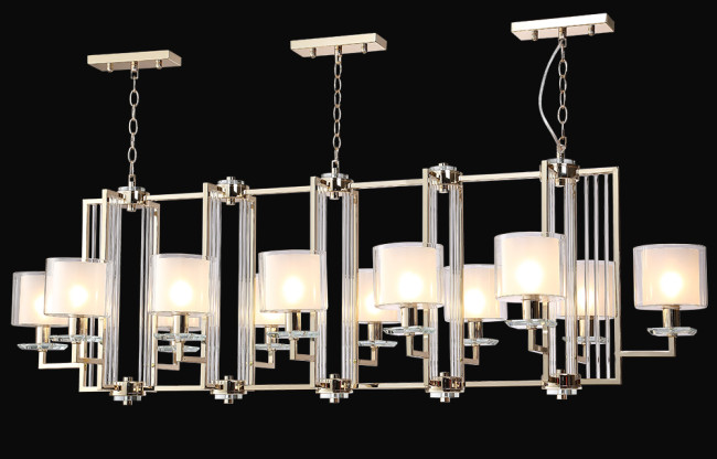 Подвесная люстра Crystal Lux NICOLAS SP12 L1600 GOLD/WHITE