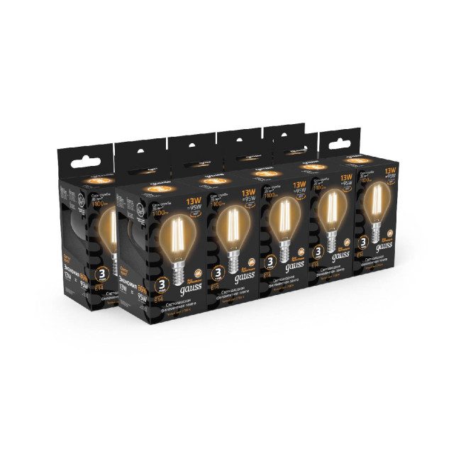 Лампа светодиодная Gauss Filament E14 13W 2700K 105801113