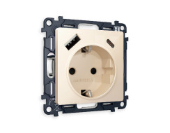 Комплект механизма розетки 2USB A+C 20W (быстрая зарядка) с/з Ambrella Volt Alfa MA310010