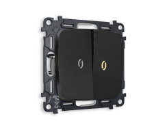 Комплект механизма 2-кл выключателя с подсветкой Ambrella Volt Omega MO804010