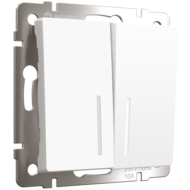 Выключатель двухклавишный Werkel 4690389184666 W1120161 a059273 Выключатель двухклавишный Werkel 4690389184666 W1120161 a059273
