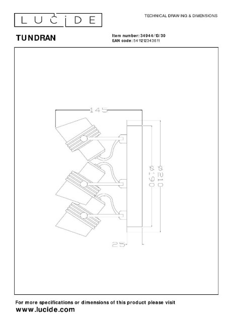 Спот Lucide Tundran 34944/13/30 Спот Lucide Tundran 34944/13/30