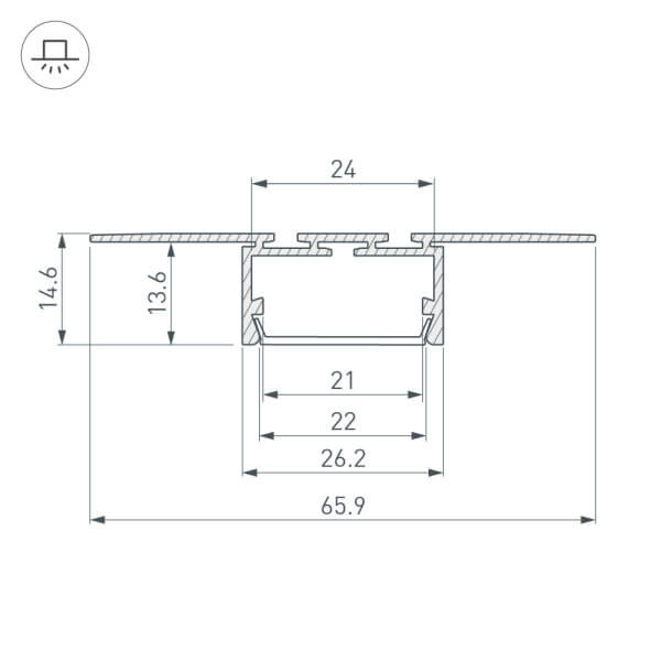 Алюминиевый профиль Arlight PLS-Lock-H15-T-Hide-2000 033688