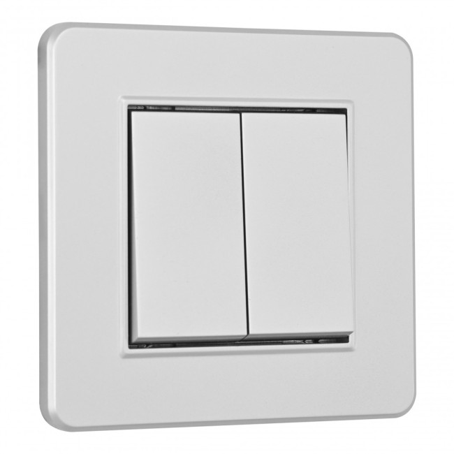 Выключатель двухклавишный Arte Milano SET16-1-30-2 silver Выключатель двухклавишный Arte Milano SET16-1-30-2 silver