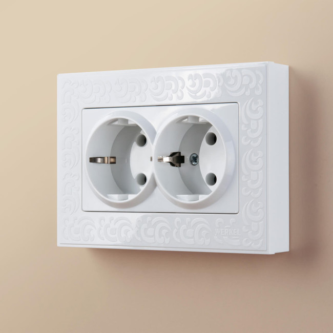 Розетка двойная с заземлением Werkel белый W1172001 4690389155352 Розетка двойная с заземлением Werkel белый W1172001 4690389155352