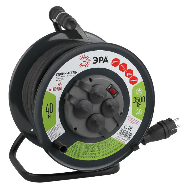 Удлинитель силовой Эра RMx-4es-3x2.5-40m-IP44(KG) Б0043059 Удлинитель силовой Эра RMx-4es-3x2.5-40m-IP44(KG) Б0043059