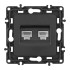 Розетка телефонная RJ11 + компьютерная RJ45 Arte Milano 217.44-1.black