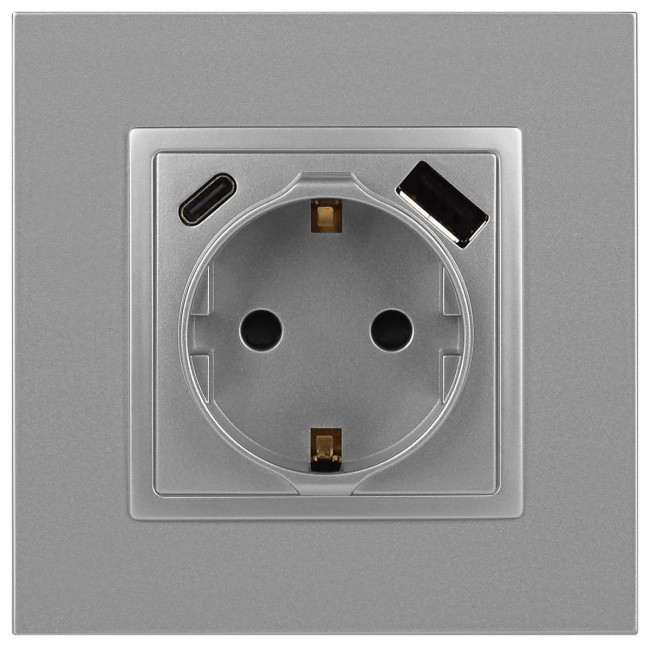 Розетка со шторками с USB type-A+C Эра Elegance 14-4108-03 Б0067741 Розетка со шторками с USB type-A+C Эра Elegance 14-4108-03 Б0067741