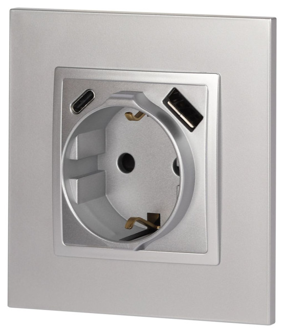 Розетка со шторками с USB type-A+C Эра Elegance 14-4108-03 Б0067741 Розетка со шторками с USB type-A+C Эра Elegance 14-4108-03 Б0067741
