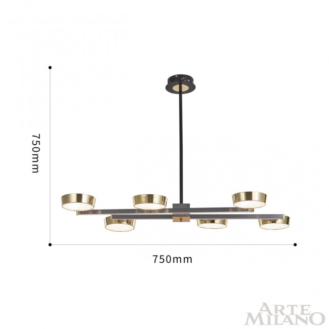 Люстра на штанге Arte Milano 271279/6L NI/GD
