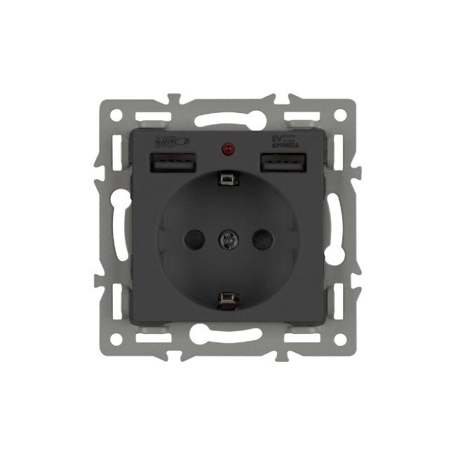 Механизм розетки с USB зарядкой Arlight SCT-MUAA-PL-BK (250V, 16A) 043734 Механизм розетки с USB зарядкой Arlight SCT-MUAA-PL-BK (250V, 16A) 043734