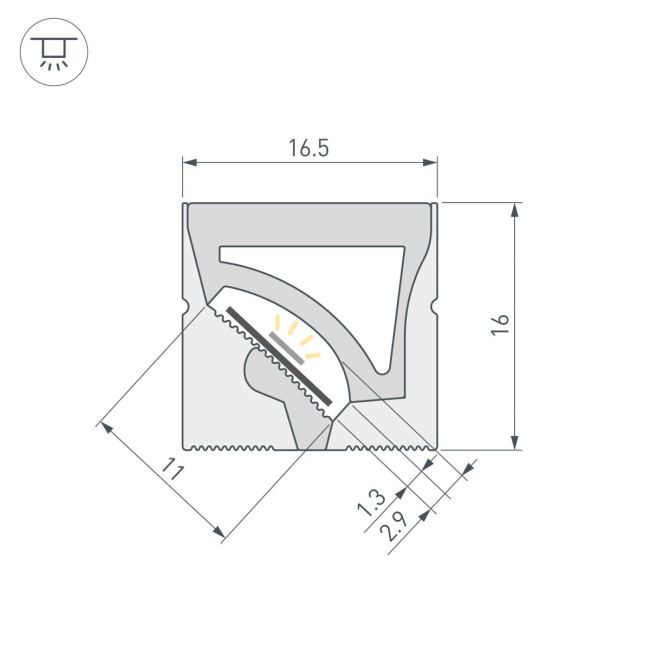 Силиконовый профиль Arlight WPH-FLEX-1616-TWIST-S11-10m WHITE (Силикон) 059570