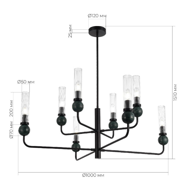 Люстра на штанге ST Luce Medea SL1244.403.08 Люстра на штанге ST Luce Medea SL1244.403.08