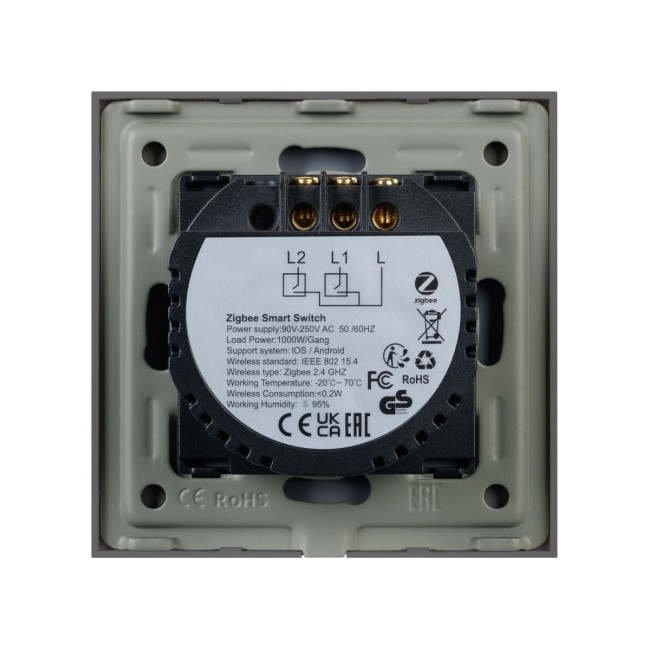 Выключатель сенсорный Arlight SWT-OMALI-S02-ZB-GR (250V, 10A, Zigbee) 050039 Выключатель сенсорный Arlight SWT-OMALI-S02-ZB-GR (250V, 10A, Zigbee) 050039