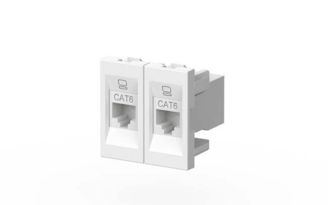 Розетка компьютерная двухместная (Cat 6) ELBI Moda Vox 611-040232-248 Розетка компьютерная двухместная (Cat 6) ELBI Moda Vox 611-040232-248