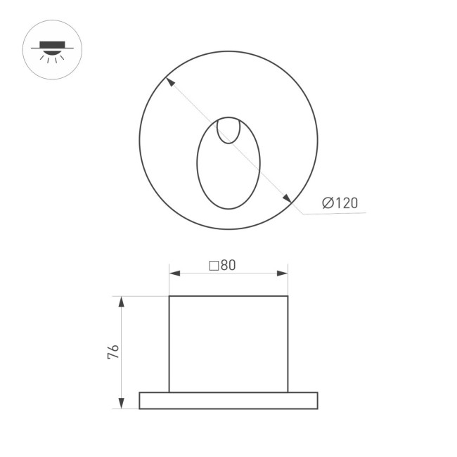 Светильник для ступеней Arlight LT-TIE-R120-3W Warm3000 (WH, 45x70 deg, 230V) (IP65 Бетон) 050872 Светильник для ступеней Arlight LT-TIE-R120-3W Warm3000 (WH, 45x70 deg, 230V) (IP65 Бетон) 050872