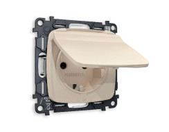 Комплект механизма розетки с/з со шторками и крышкой Ambrella Volt Omega MO328010