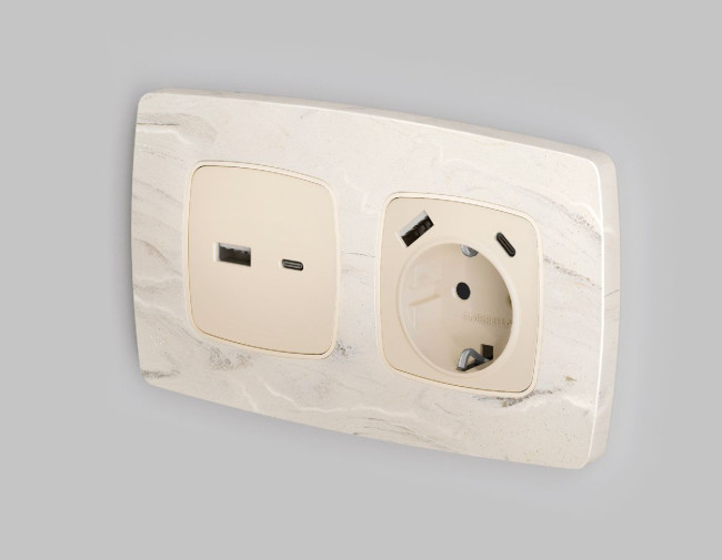 Рамка двухместная Ambrella Volt Opera OF940602 Рамка двухместная Ambrella Volt Opera OF940602