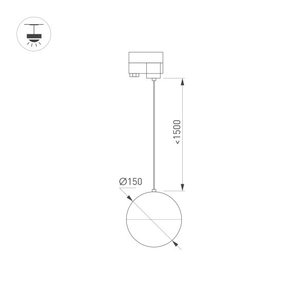 Трековый светильник Arlight LGD-Emisfero-Track-Hang-4TR-R150-11W Warm3000 035940 Трековый светильник Arlight LGD-Emisfero-Track-Hang-4TR-R150-11W Warm3000 035940
