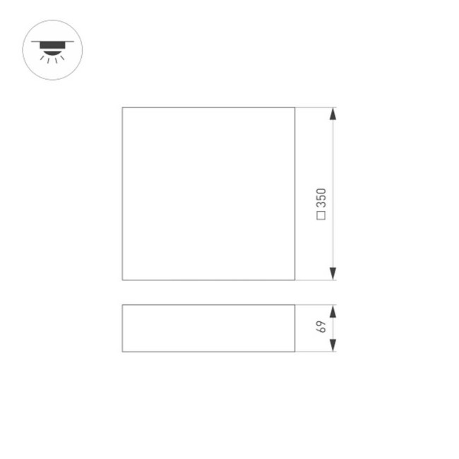 Накладной светильник Arlight SP-Quadro-S350x350-30W Warm3000 034791 Накладной светильник Arlight SP-Quadro-S350x350-30W Warm3000 034791