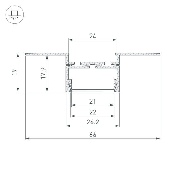Алюминиевый профиль Arlight PLS-Lock-H19-T-Hide-2000 033693