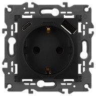 Розетка со шторками с USB type-A+C Эра Elegance 14-4108-05 Б0067724 Розетка со шторками с USB type-A+C Эра Elegance 14-4108-05 Б0067724