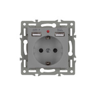 Механизм розетки с USB зарядкой Arlight SCT-MUAA-PL-GR (250V, 16A) 043735