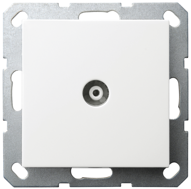 Розетка TV Jasmart оконечная с накладкой белый глянцевый G6001W