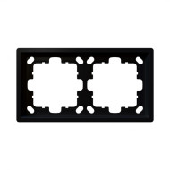 Рамка серия FD 2-постовая, цвет Черный матовый (soft touch) Jasmart FD1002PBM
