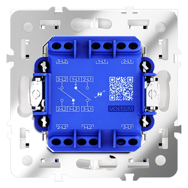 Проходной переключатель двухклавишный с подсветкой Voltum S70 VLS020401 (белый глянцевый)