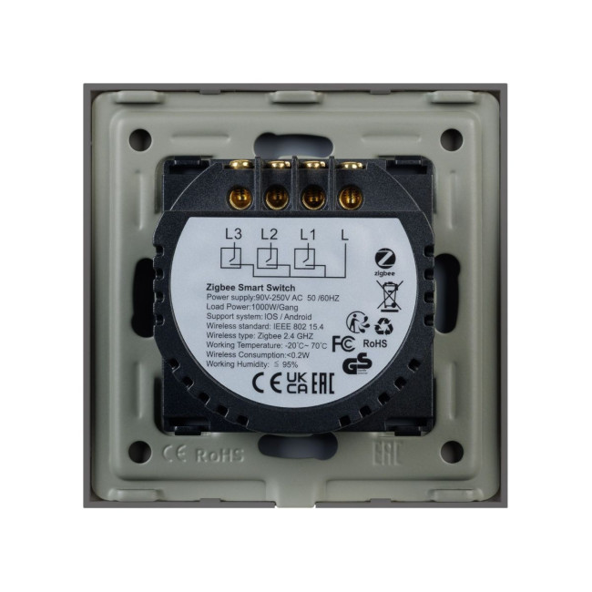 Выключатель сенсорный Arlight SWT-OMALI-S03-ZB-GR (250V, 10A, Zigbee) 050047 Выключатель сенсорный Arlight SWT-OMALI-S03-ZB-GR (250V, 10A, Zigbee) 050047