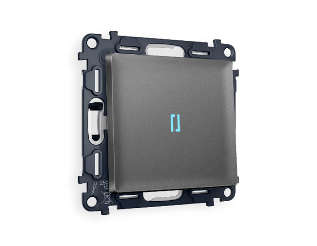 Комплект механизма 1-кл проходного выключателя с подсветкой Ambrella Volt Alfa MA652040