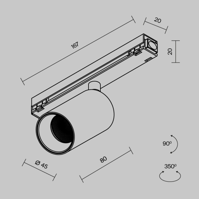 Уличный трековый светильник Maytoni FOCUS LED O-TR02-1-S-8WB4K Уличный трековый светильник Maytoni FOCUS LED O-TR02-1-S-8WB4K