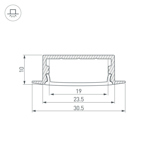 Алюминиевый профиль с экраном Arlight ARH-Wide-F-H10-2000 Anod+Opal 036769 Алюминиевый профиль с экраном Arlight ARH-Wide-F-H10-2000 Anod+Opal 036769