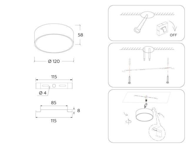 Потолочный светильник Ambrella Light Orbital Air Alum FV5513