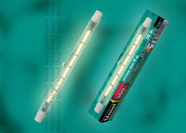 Лампа галогенная (01069) Uniel R7s 300W прозрачная J-118/300/R7s Лампа галогенная (01069) Uniel R7s 300W прозрачная J-118/300/R7s