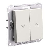 Выключатель 2-клавишный жалюзи, 10А Systeme Electric AtlasDesign Бежевый ATN000219