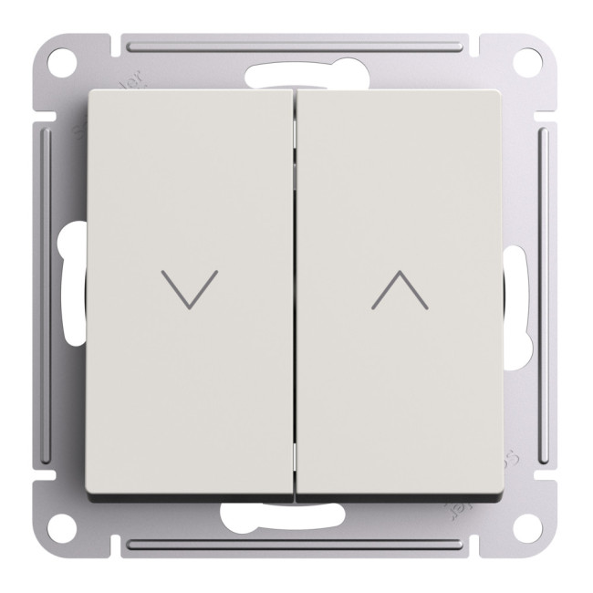 Выключатель 2-клавишный жалюзи, 10А Systeme Electric AtlasDesign Бежевый ATN000219 Выключатель 2-клавишный жалюзи, 10А Systeme Electric AtlasDesign Бежевый ATN000219