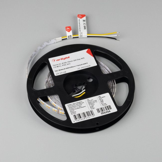 Светодиодная лента Arlight UL-A160-10mm 24V Day-MIX (12 W/m, IP20, 5m) 056266 Светодиодная лента Arlight UL-A160-10mm 24V Day-MIX (12 W/m, IP20, 5m) 056266