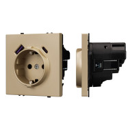 Механизм розетки с USB зарядкой Arlight SCT-NOBE-MUAC-SFPL-GD (230V, 16A) 054286