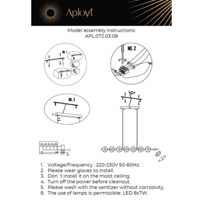 Подвесная люстра Aployt Klarissa APL.072.03.08 Подвесная люстра Aployt Klarissa APL.072.03.08