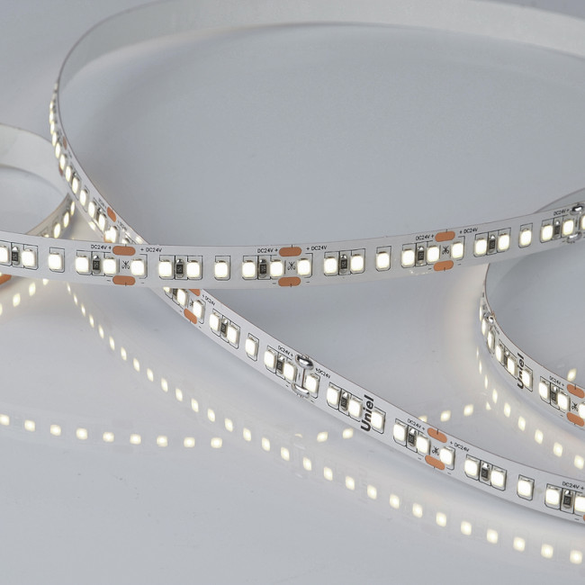 Светодиодная лента Uniel ULS-2835-168LED/m-10mm-IP20-DC24V-14W/m-5M-4000K катушка в герметичной упаковке