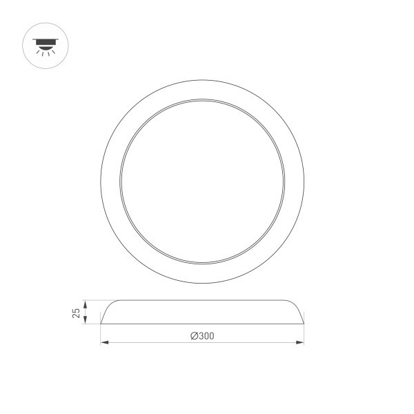 Накладной светодиодный светильник Arlight CL-FIOKK-R300-25W Day4000-MIX 034467 Накладной светодиодный светильник Arlight CL-FIOKK-R300-25W Day4000-MIX 034467