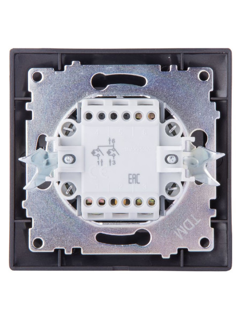 Выключатель двухклавишный с подсветкой Лама TDM Electric SQ1815-0747